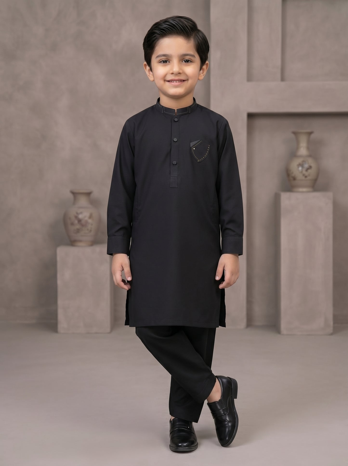 Kids Black Kameez Shalwar