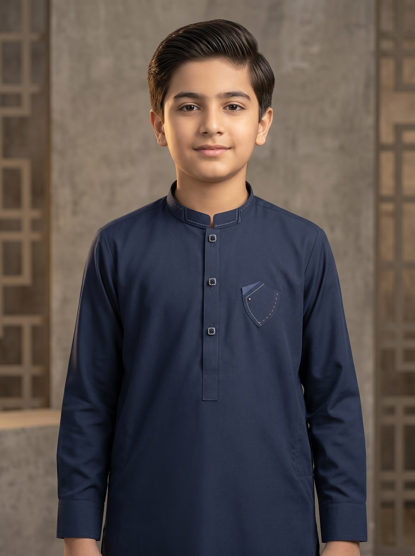 Boys Navy Blue Kameez Shalwar