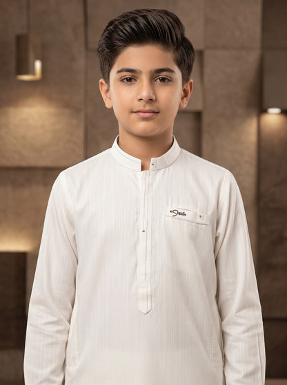 Boys Off White Kameez Pajama