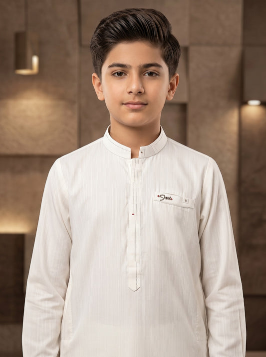 Boys Off White Kameez Pajama