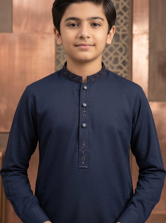 Boys Navy Blue Kameez Pajama