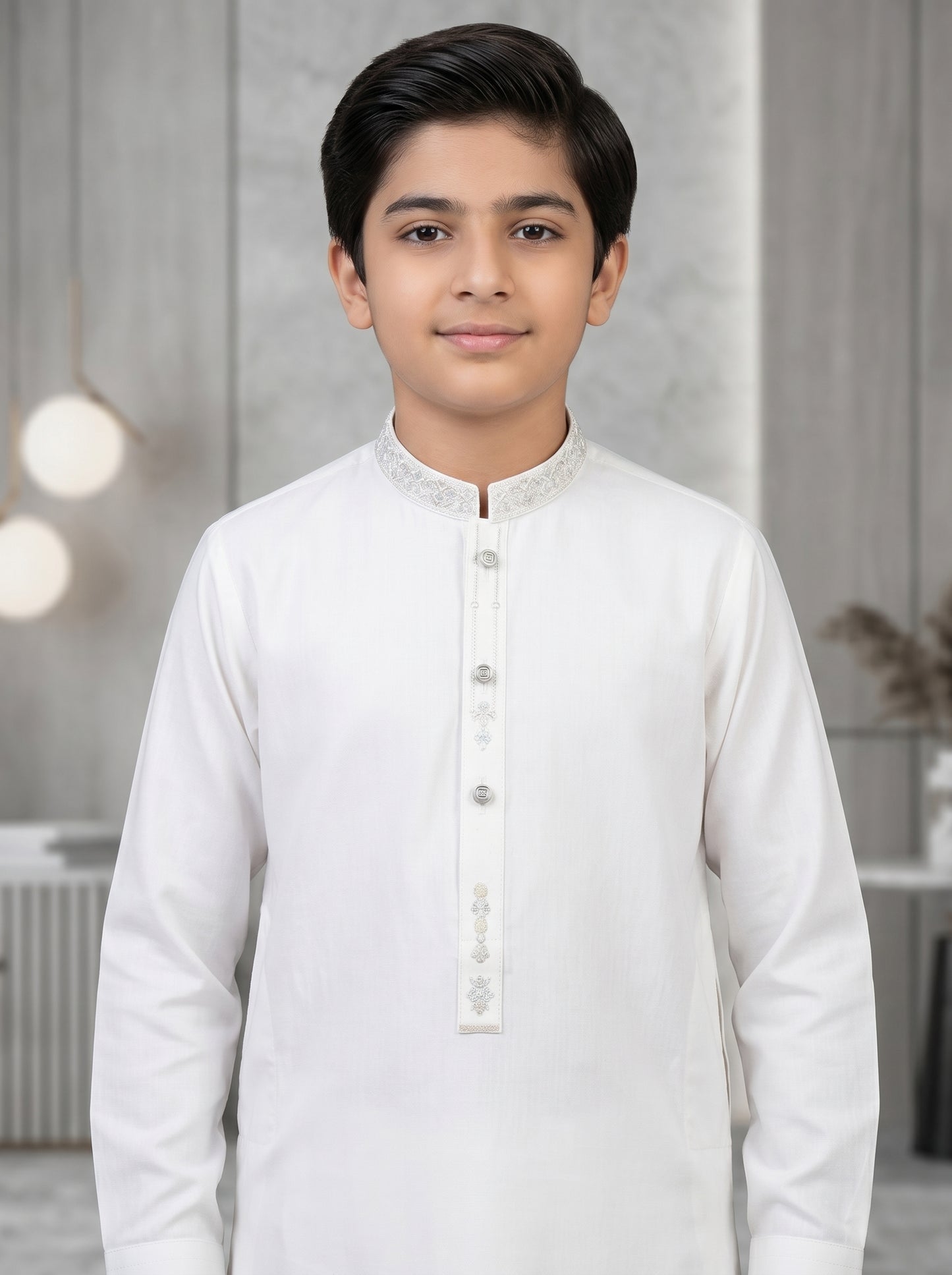 Boys Off White Kameez Pajama