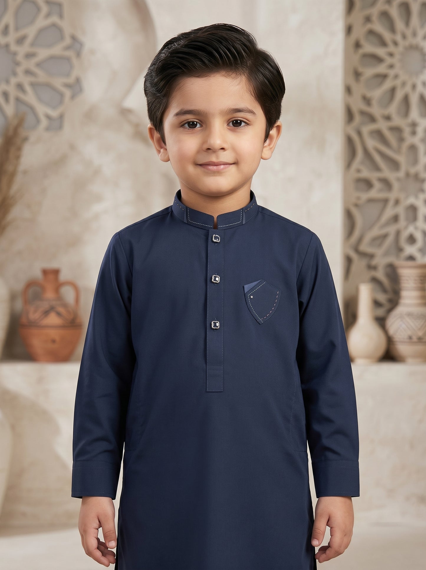 Kids Navy Blue Kameez Shalwar