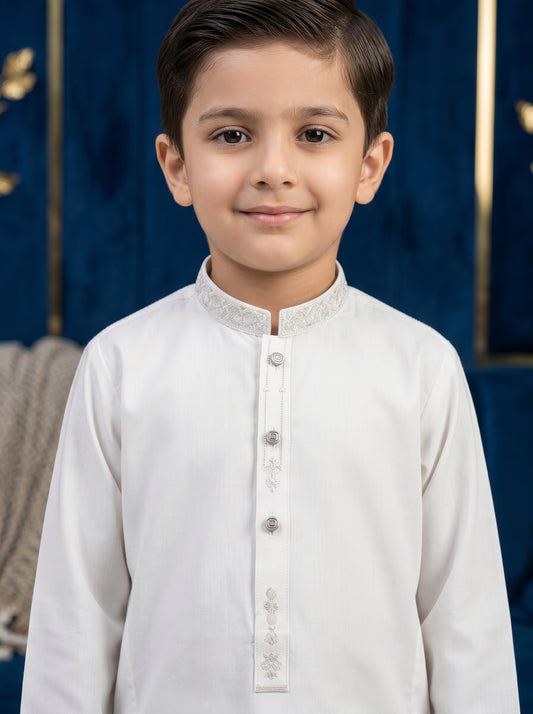 Kids Premium Off White Kameez Pajama