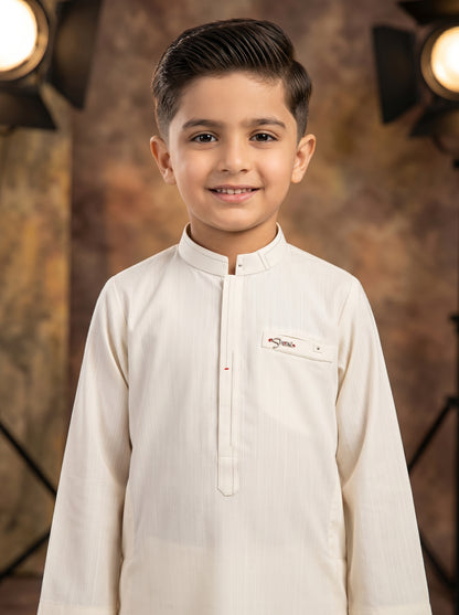 Kids Off White Kameez Pajama