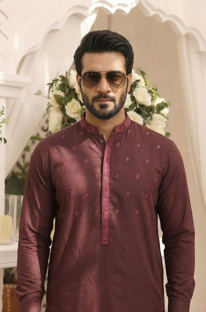 Premium Mehroon Pajama Kameez
