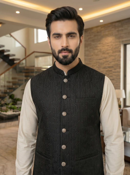 Men Black Waistcoat